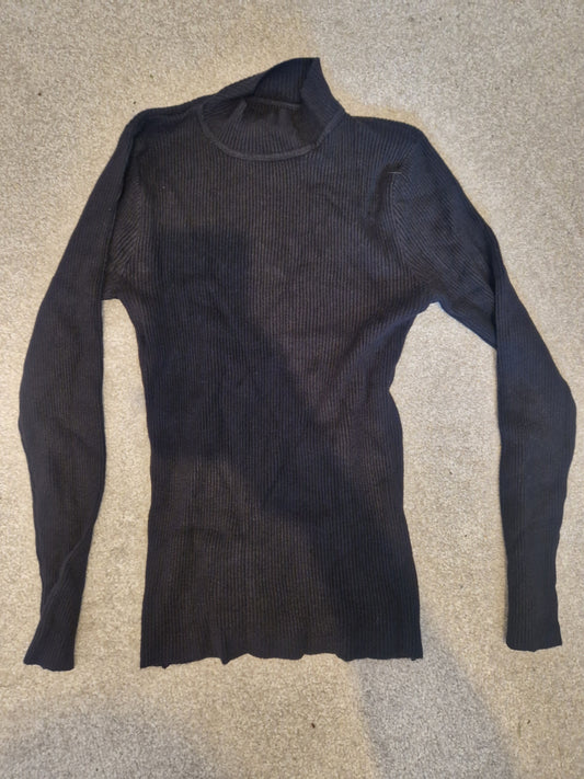 Black polo neck jumper - 12/14 Large