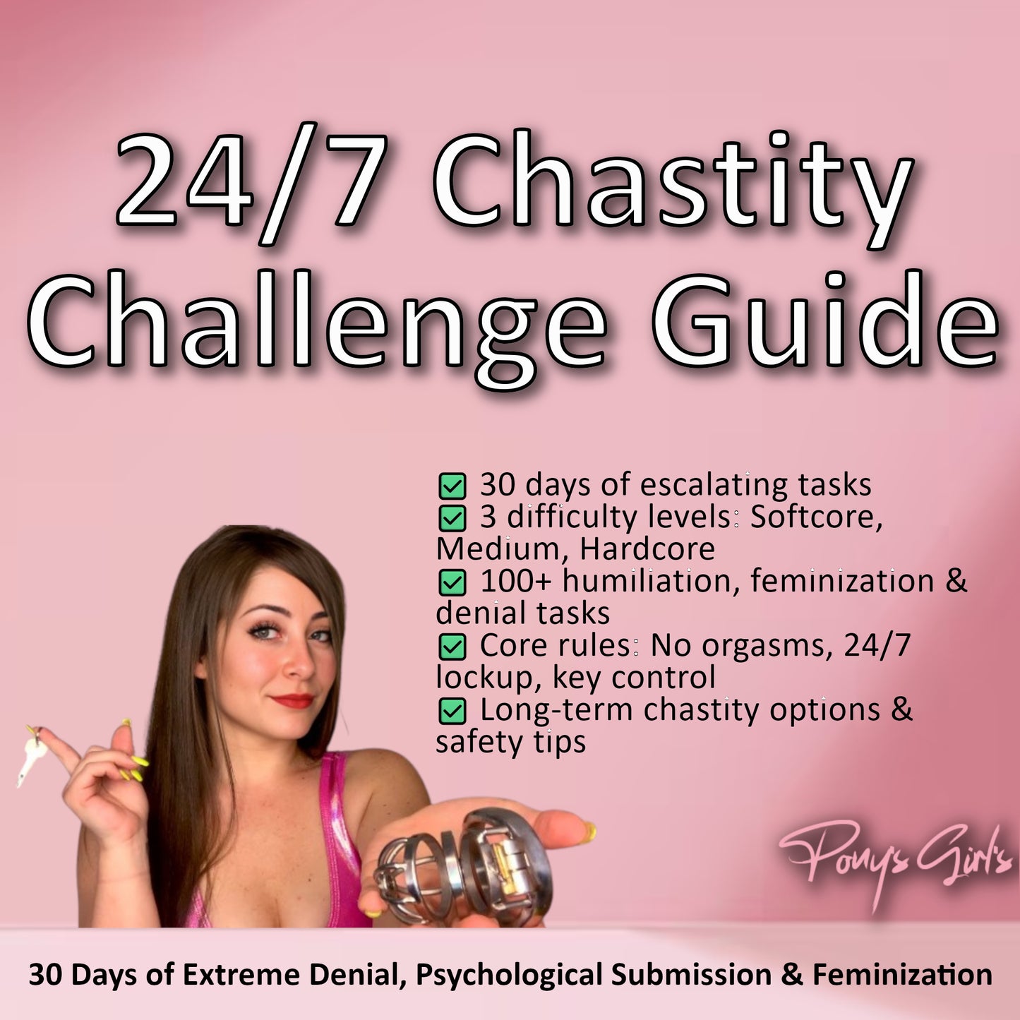 24/7 Chastity Challenge Guide: 30-Day Extreme Denial for Sissies – Rules, Tasks & Psychological Submission