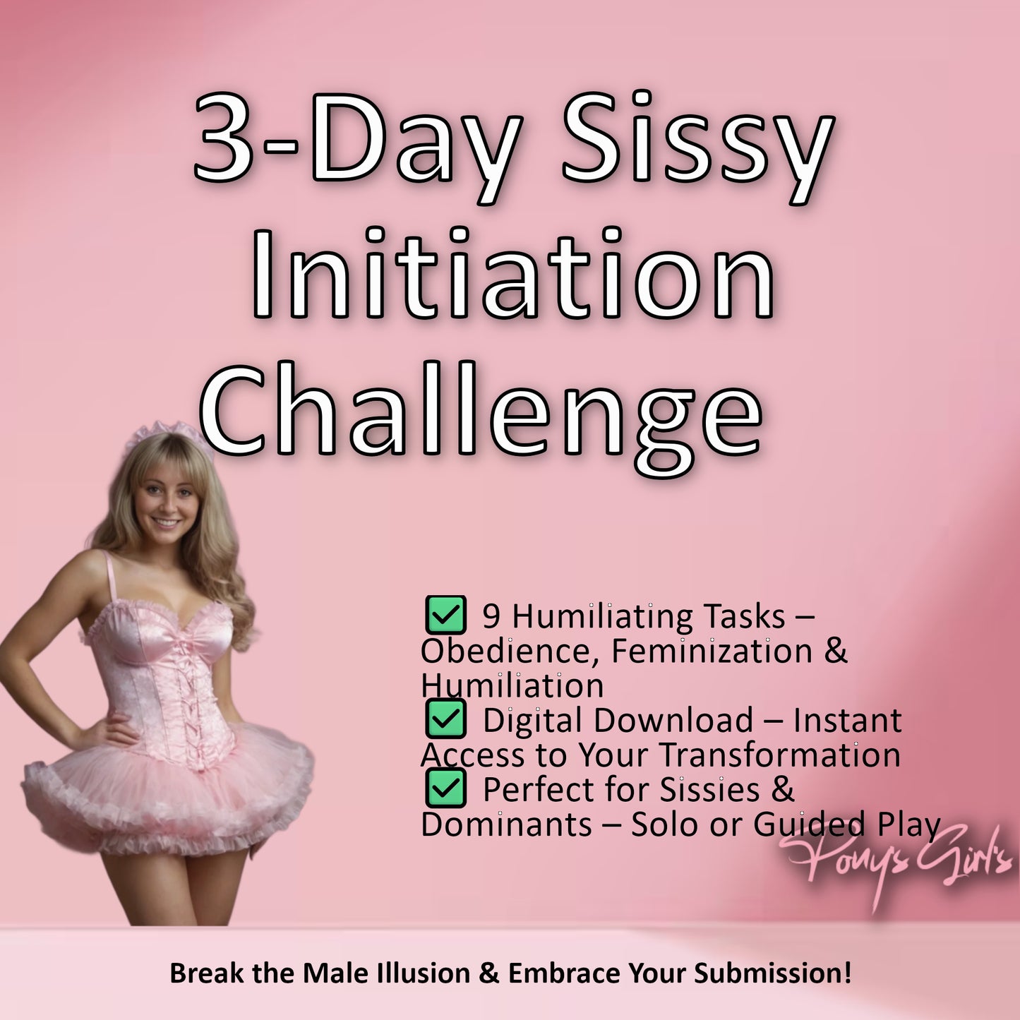 3-Day Sissy Initiation Challenge Ebook – Feminization, Humiliation & Obedience Training – Digital Download for Submissives & Sissies
