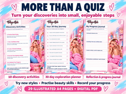 Sissy Personality Quiz PDF: 50 Questions, Illustrated Crossdressing and Feminisation Workbook