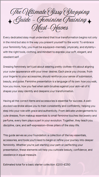 Ultimate Sissy Shopping Guide | 200+ Feminization Must-Have Items | Beauty, Clothing, Accessories & Self-Care Checklist