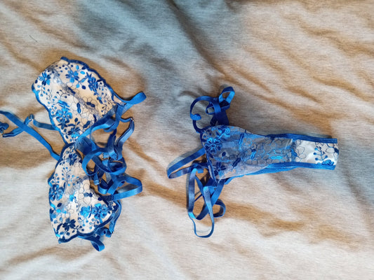 Blue Lingerie set - 12/14 (L) - Ponys Girls - Crossdressing, Feminization Support, guide