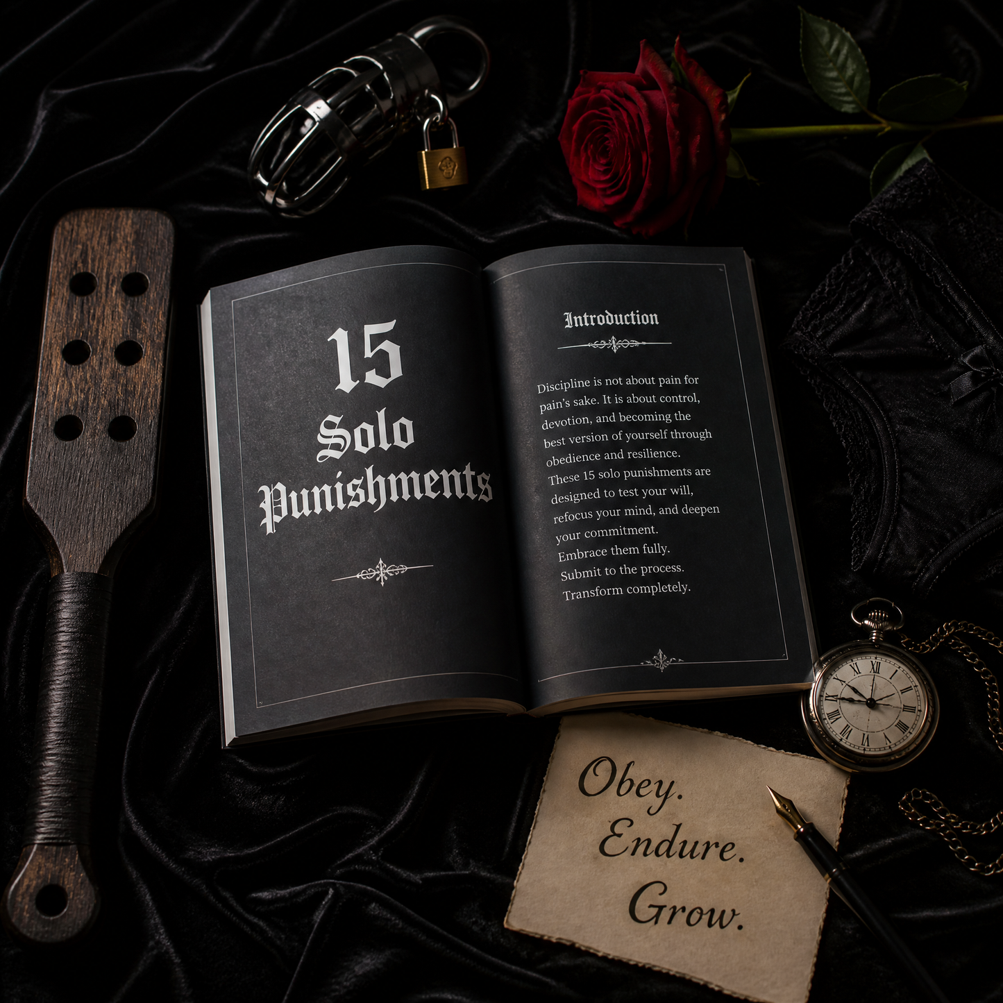 Solo Punishments Taskbook – 15 BDSM Discipline Tasks for Sissies & Subs – Self-Imposed Rules, Humiliation, Chastity, Feminization – Digital PDF – Instant Download